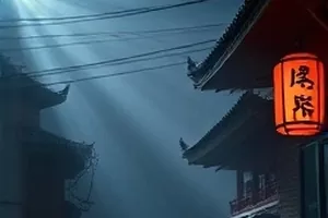 《听雪走廊》预告主视觉：雪夜长廊尽头的一盏灯